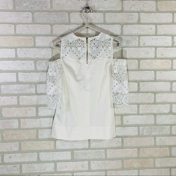 Ted Baker White Taluah Cold Shoulder Lace Top - Picture 11 of 13
